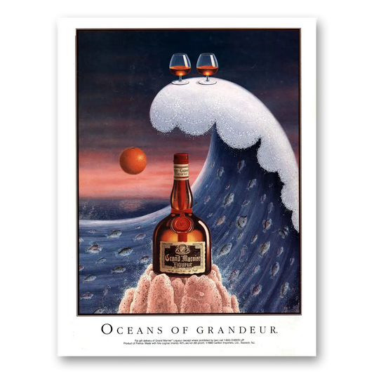 1989 Grand Marnier Oceans of Grandeur Vintage Magazine Print Ad