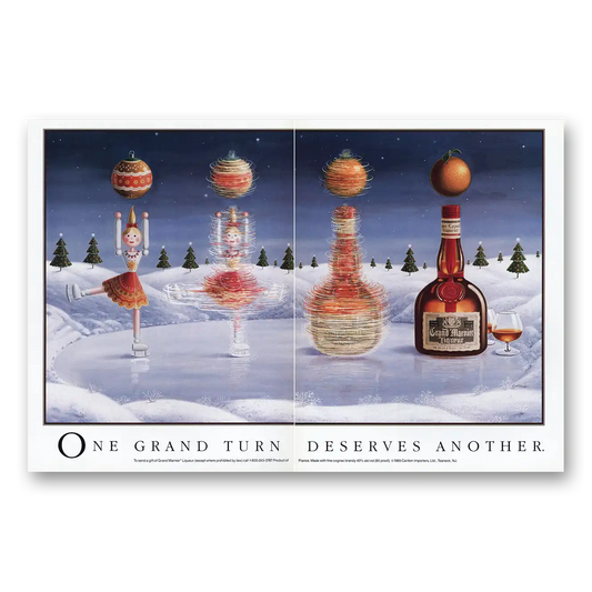 1989 Grand Marnier One Grand Turn Deserves Another Vintage Magazine Print Ad