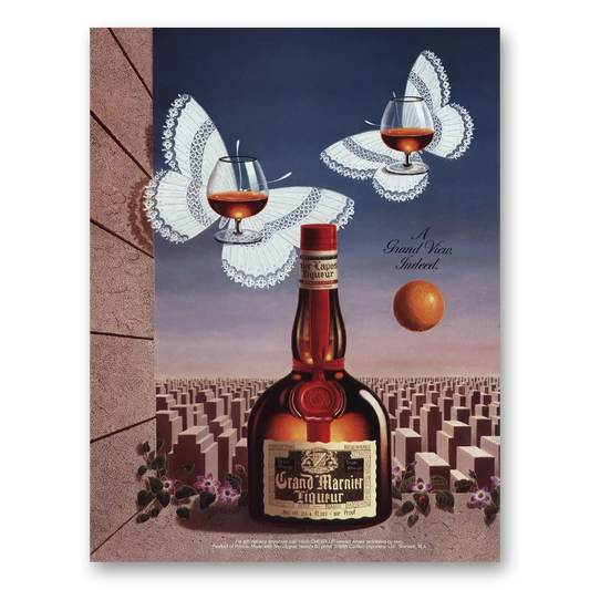 1989 Grand Marnier Grand View Indeed Butterflies Vintage Magazine Print Ad