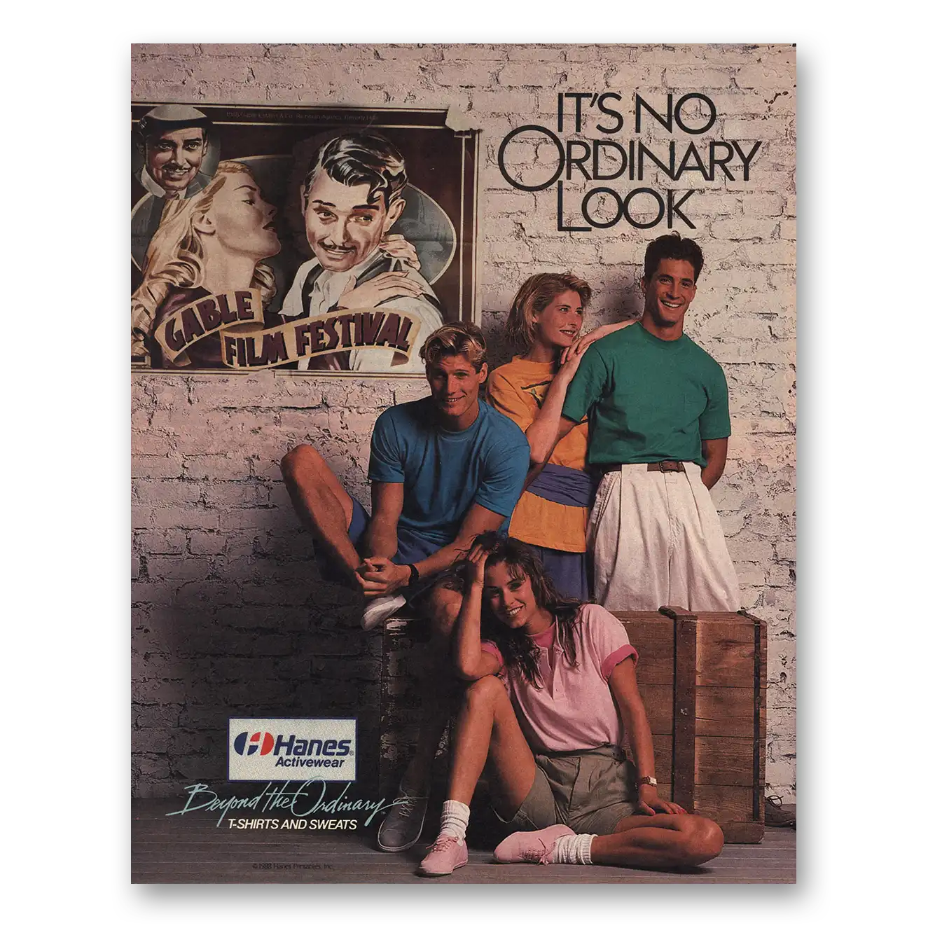 1989 Hanes Shirts Activewear Its No Ordinary Look Vintage Magazine Print Ad