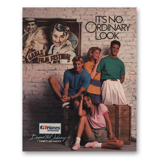 1989 Hanes Shirts Activewear Its No Ordinary Look Vintage Magazine Print Ad