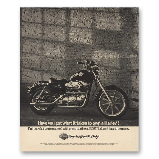 1989 Harley Davidson Have You Got What It Takes to Own a Harley Vintage Magazine Print Ad