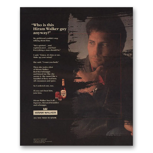 1989 Hiram Walker Who Is This Guy Anyway Vintage Magazine Print Ad