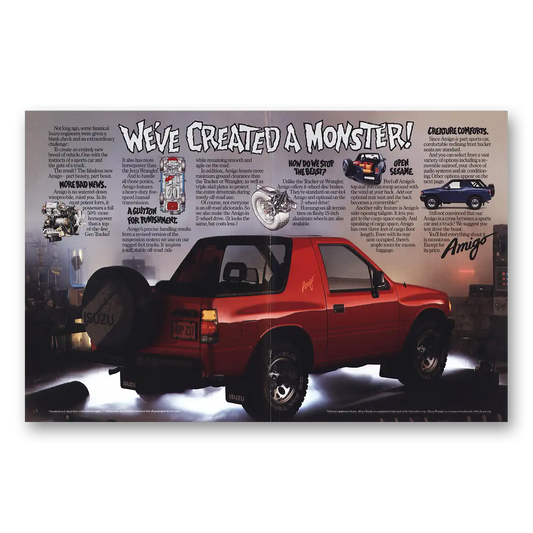 1989 Isuzu Amigo Amigo We've Created a Monster Vintage Magazine Print Ad