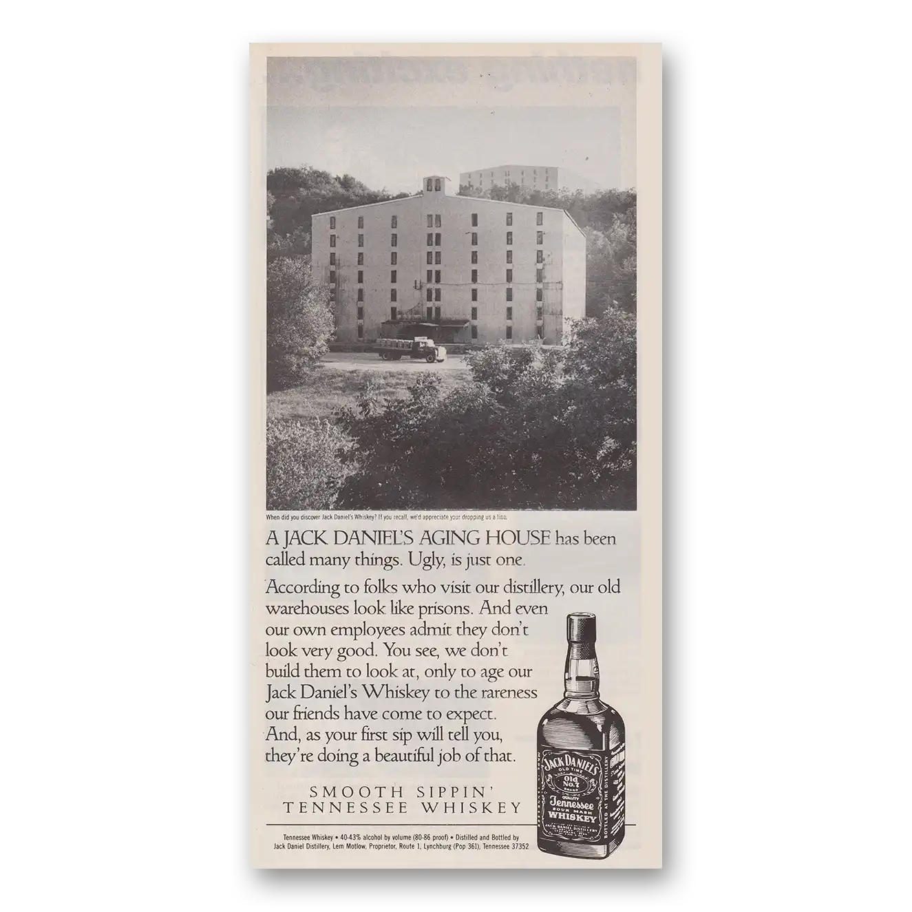 1989 Jack Daniels Aging House Has Been Called Many Things Vintage Magazine Print Ad