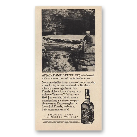 1989 Jack Daniels Unusual Cave Special Ironfree Water Vintage Magazine Print Ad