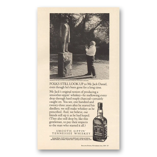 1989 Jack Daniels Folks Still Look Up Vintage Magazine Print Ad