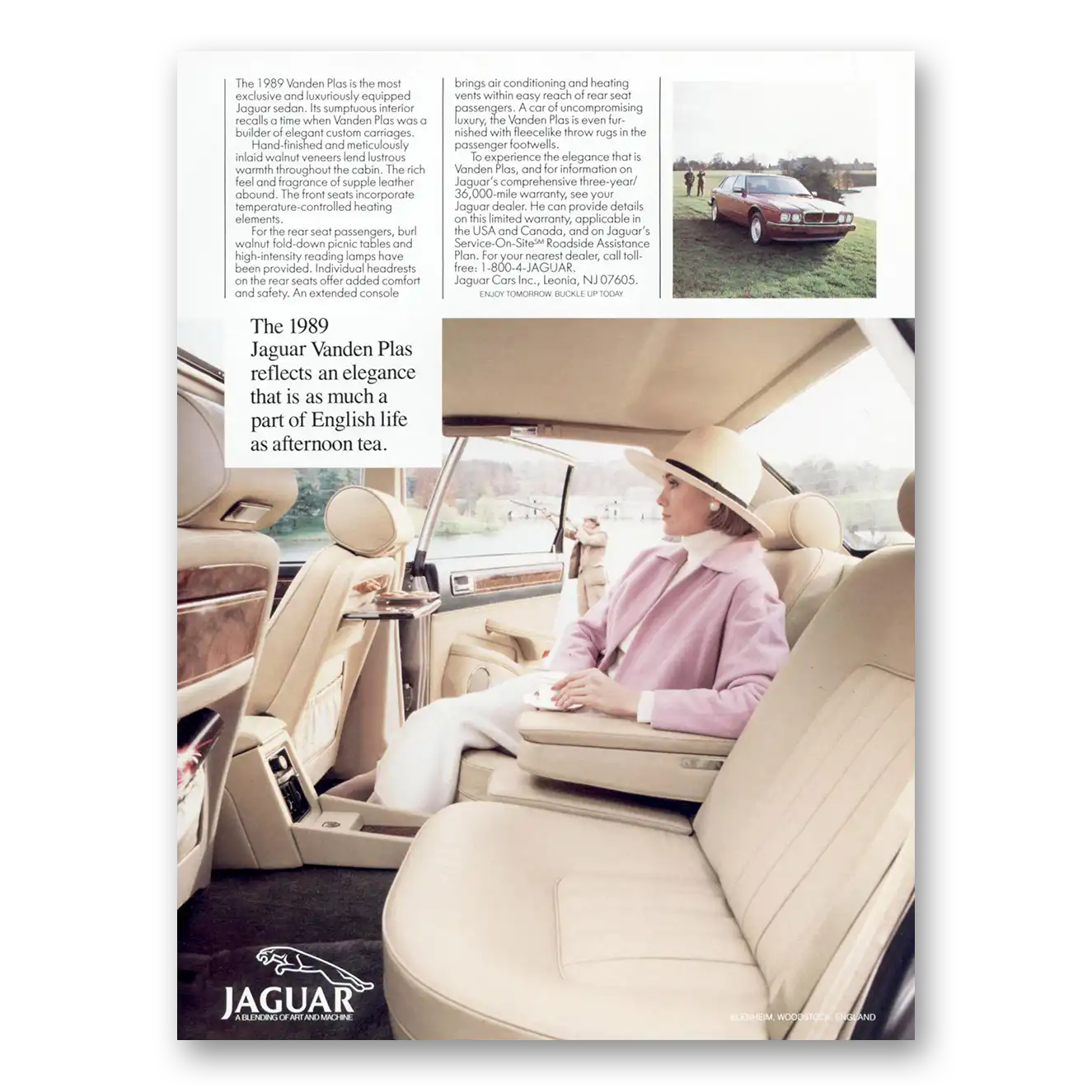 1988 Jaguar Vanden Plas Reflects an Elegance Vintage Magazine Print Ad