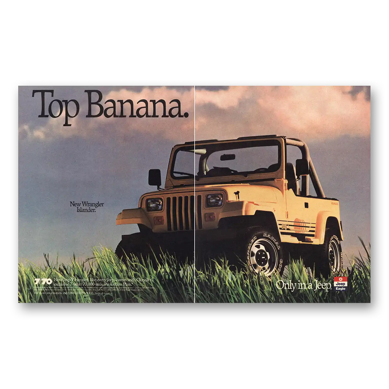 1989 Jeep Wrangler Islander Top Banana Vintage Magazine Print Ad