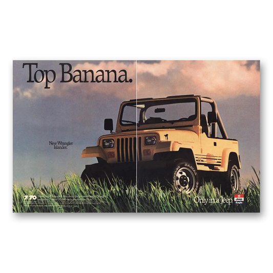 1989 Jeep Wrangler Islander Top Banana Vintage Magazine Print Ad