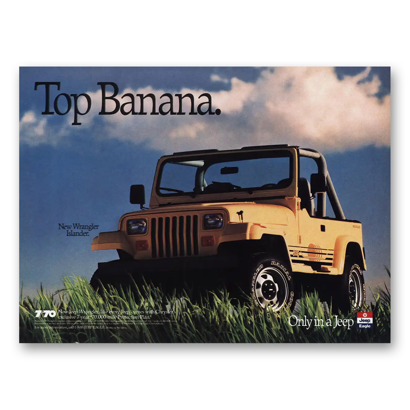 1989 Jeep Wrangler Top Banana Vintage Magazine Print Ad