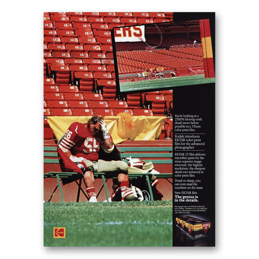 1989 Kodak Film EKTAR Film Football Vintage Magazine Print Ad