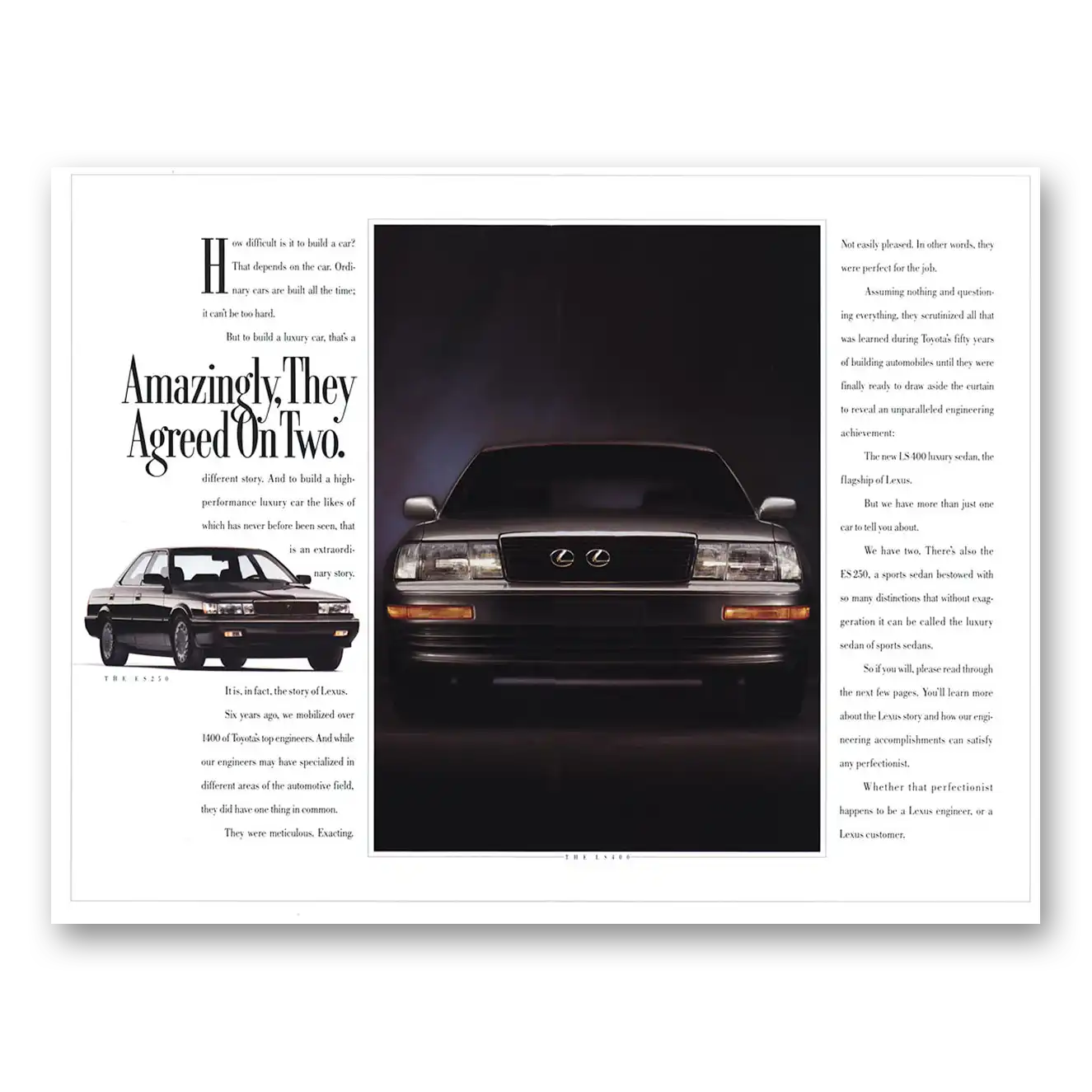 1989 Lexus LS400 Perfectionists To Agree On One Thing Vintage Magazine Print Ad