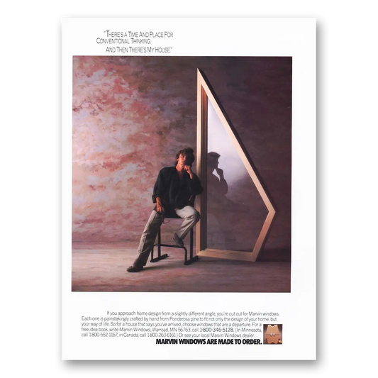 1989 Marvin Windows Time and Place Conventional Thinking Vintage Magazine Print Ad