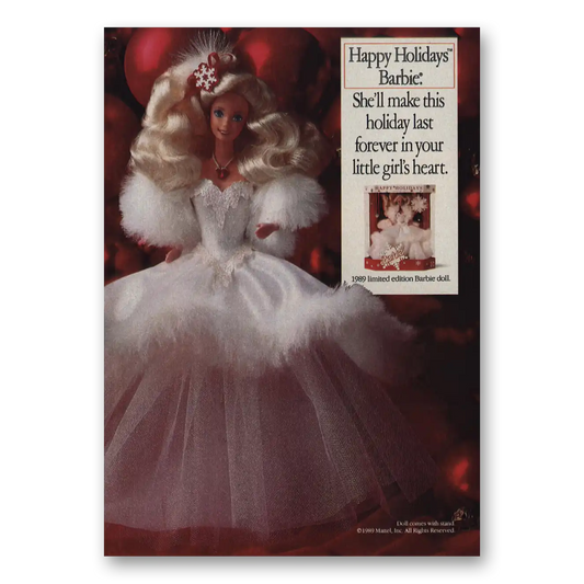 1989 Barbie Doll Happy Holidays Barbie Vintage Magazine Print Ad