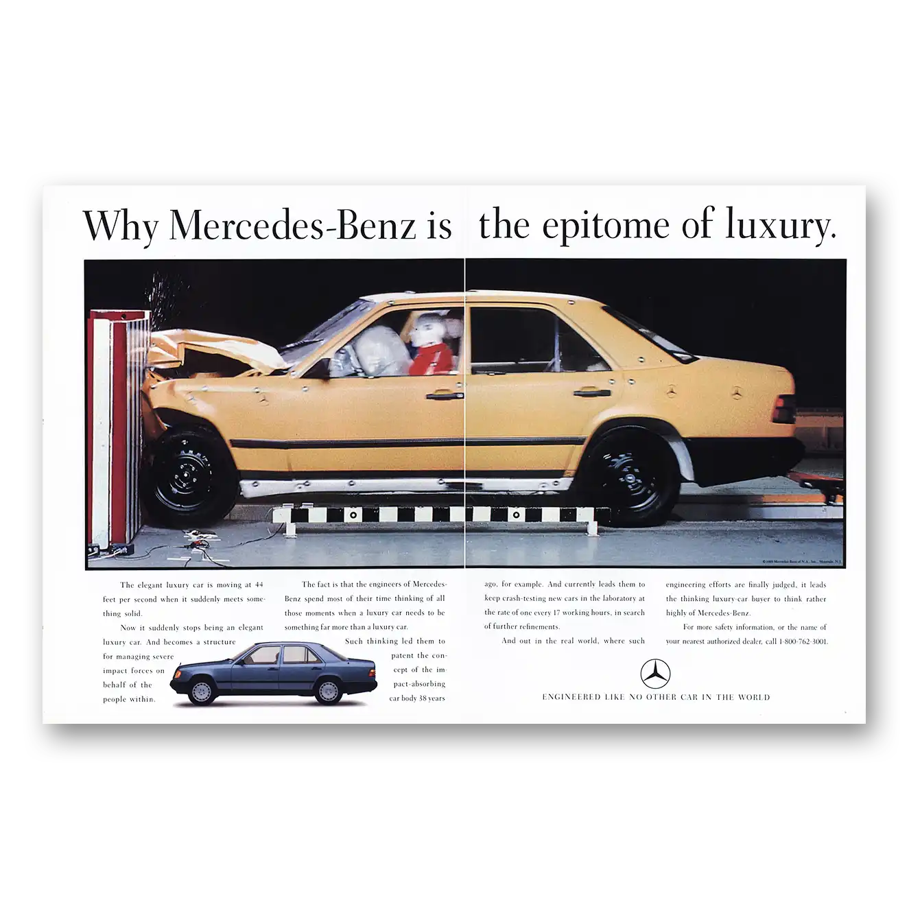 1989 Mercedes Benz Epitome of Luxury Vintage Magazine Print Ad