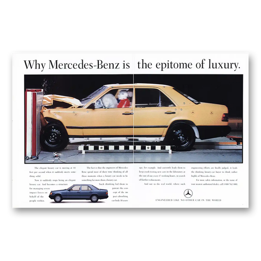 1989 Mercedes Benz Epitome of Luxury Vintage Magazine Print Ad