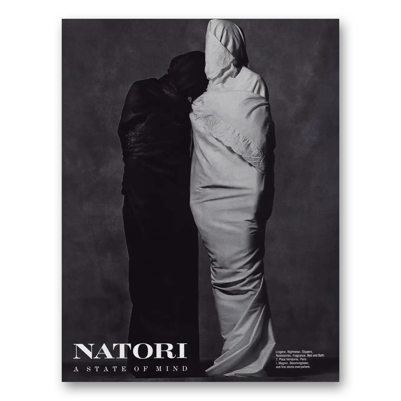 1989 Natori Fashion State of Mind Vintage Magazine Print Ad