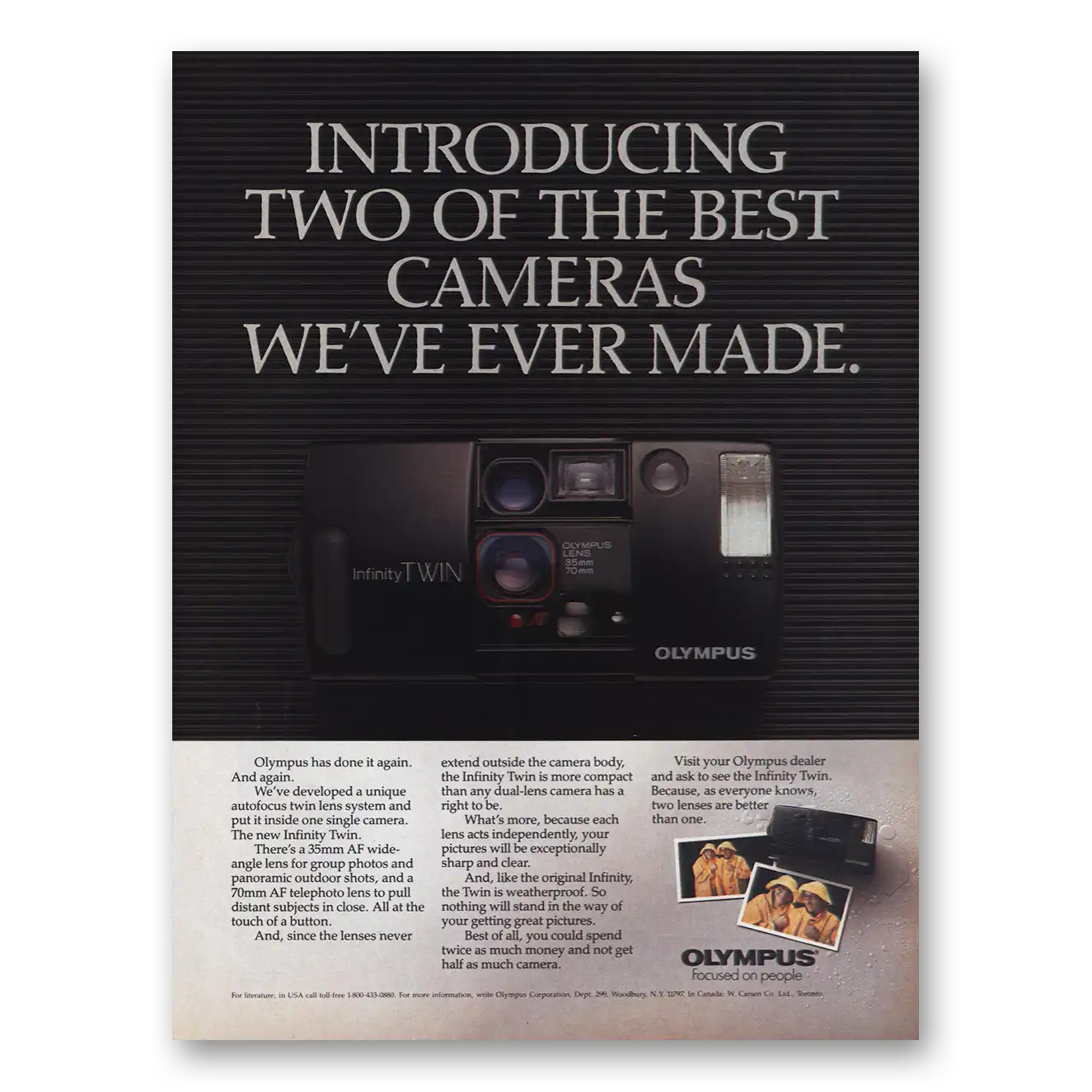 1989 Olympus Camera Two of the Best Cameras Ever Made Vintage Magazine Print Ad