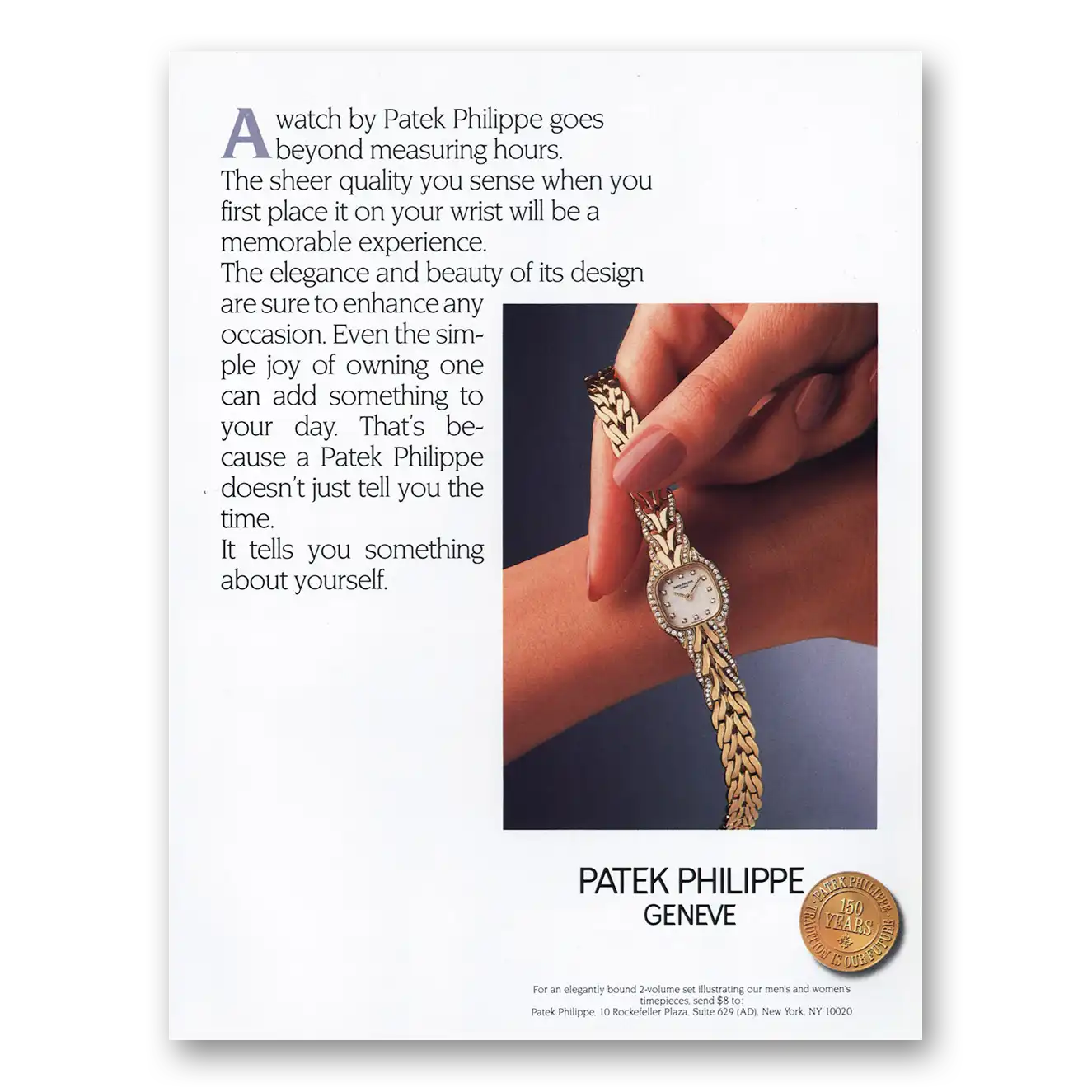 1989 Patek Philippe Watch Goes Beyond Measuring Hours Vintage Magazine Print Ad