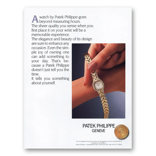 1989 Patek Philippe Watch Goes Beyond Measuring Hours Vintage Magazine Print Ad