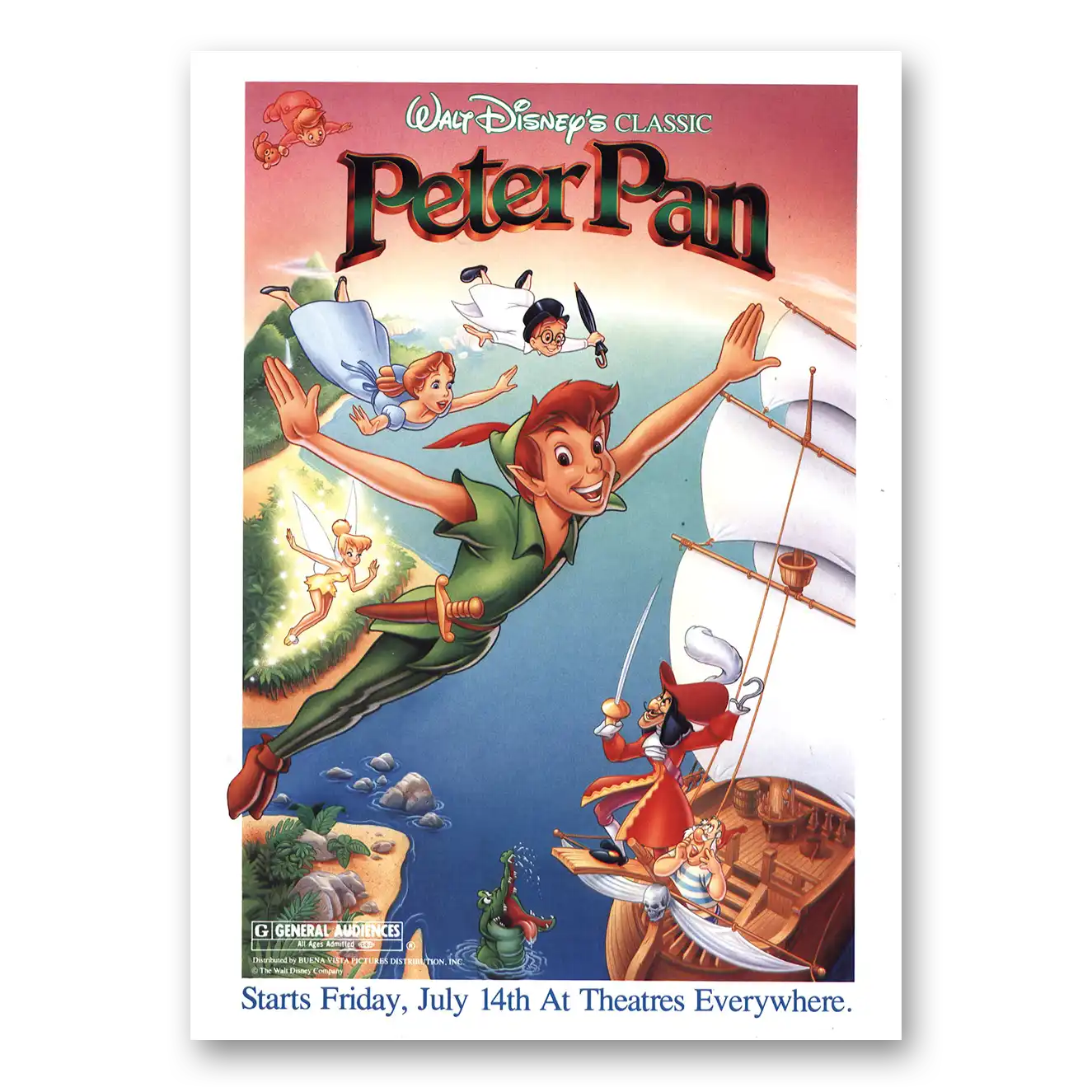 1989 Peter Pan Promo Walt Disney Vintage Magazine Print Ad