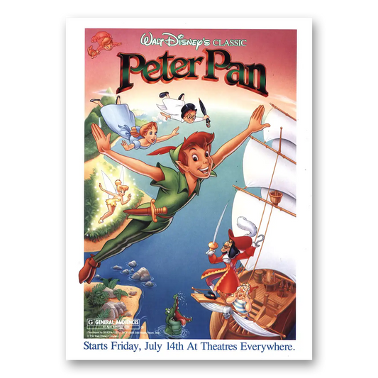 1989 Peter Pan Promo Walt Disney Vintage Magazine Print Ad