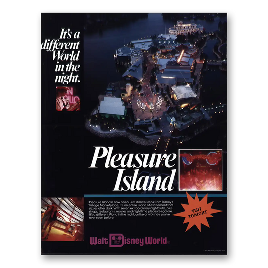 1989 Pleasure Island walt disney world Vintage Magazine Print Ad