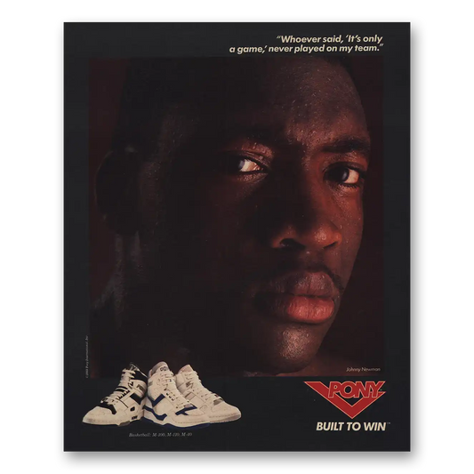 1989 Pony Basketball Shoes Johnny Newman Vintage Magazine Print Ad