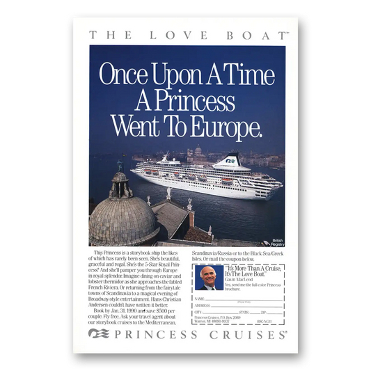 1989 Princess Cruises Love Boat Once Upon a Time Vintage Magazine Print Ad