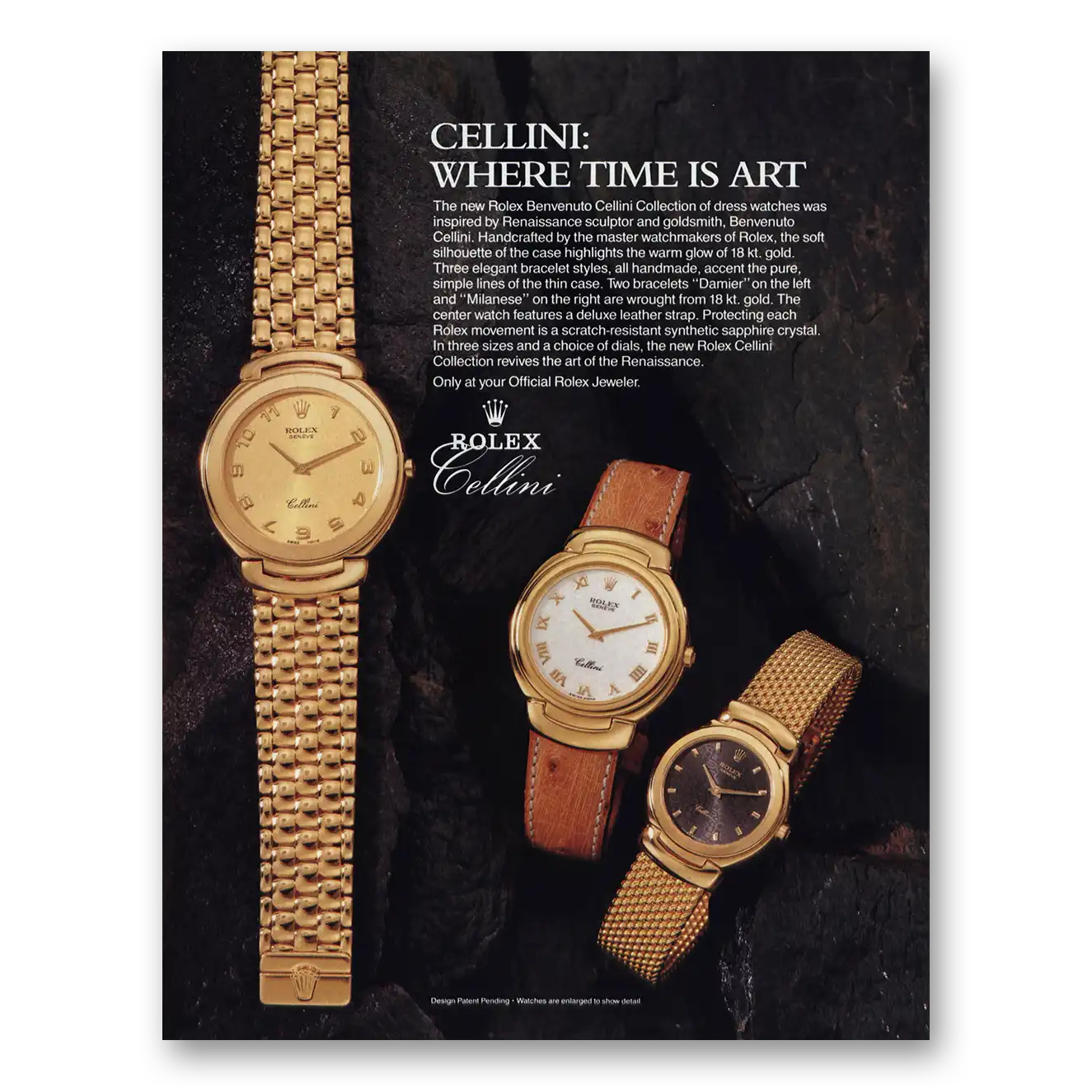 1989 Rolex Where Time Is Art Vintage Magazine Print Ad