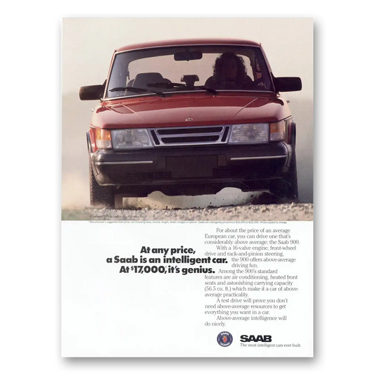 1988 Saab Intelligent Car Genius Vintage Magazine Print Ad