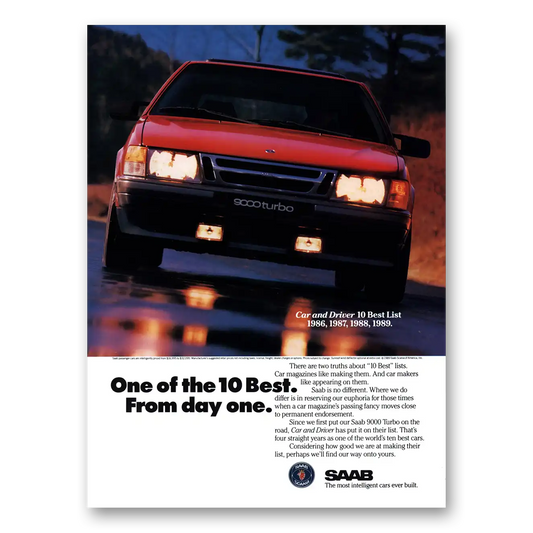 1989 Saab One of the 10 Best Vintage Magazine Print Ad