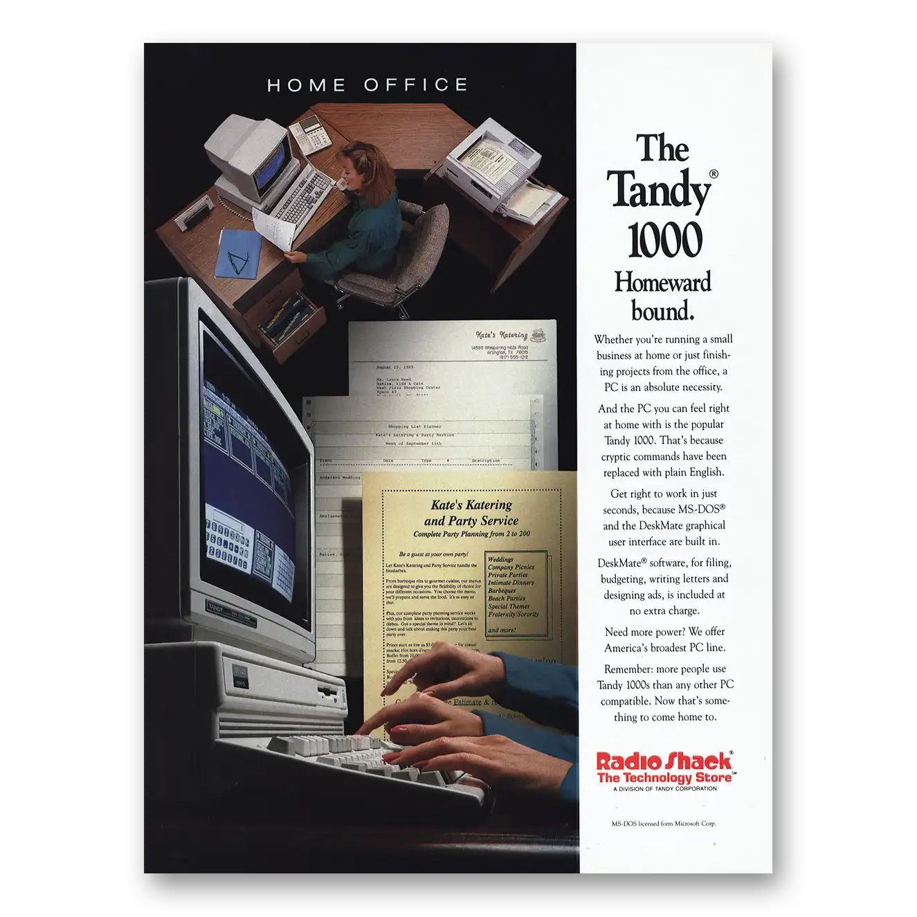 1989 Tandy Computer Homeward Bound Vintage Magazine Print Ad