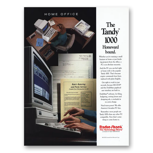 1989 Tandy Computer Homeward Bound Vintage Magazine Print Ad