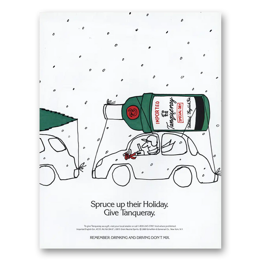 1989 Tanqueray Gin Spruce Up Their Holiday Vintage Magazine Print Ad