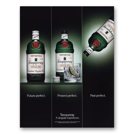 1989 Tanqueray Gin Future Perfect Present Perfect Past Perfect Vintage Magazine Print Ad