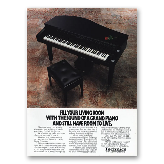 1989 Technics Digital Ensemble Sounds of Grand Piano Vintage Magazine Print Ad