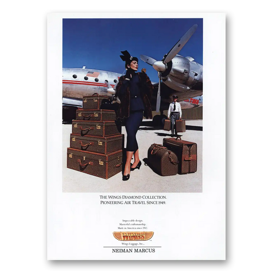 1989 Wings Diamond Collection Luggage Pioneering Air Travel Vintage Magazine Print Ad