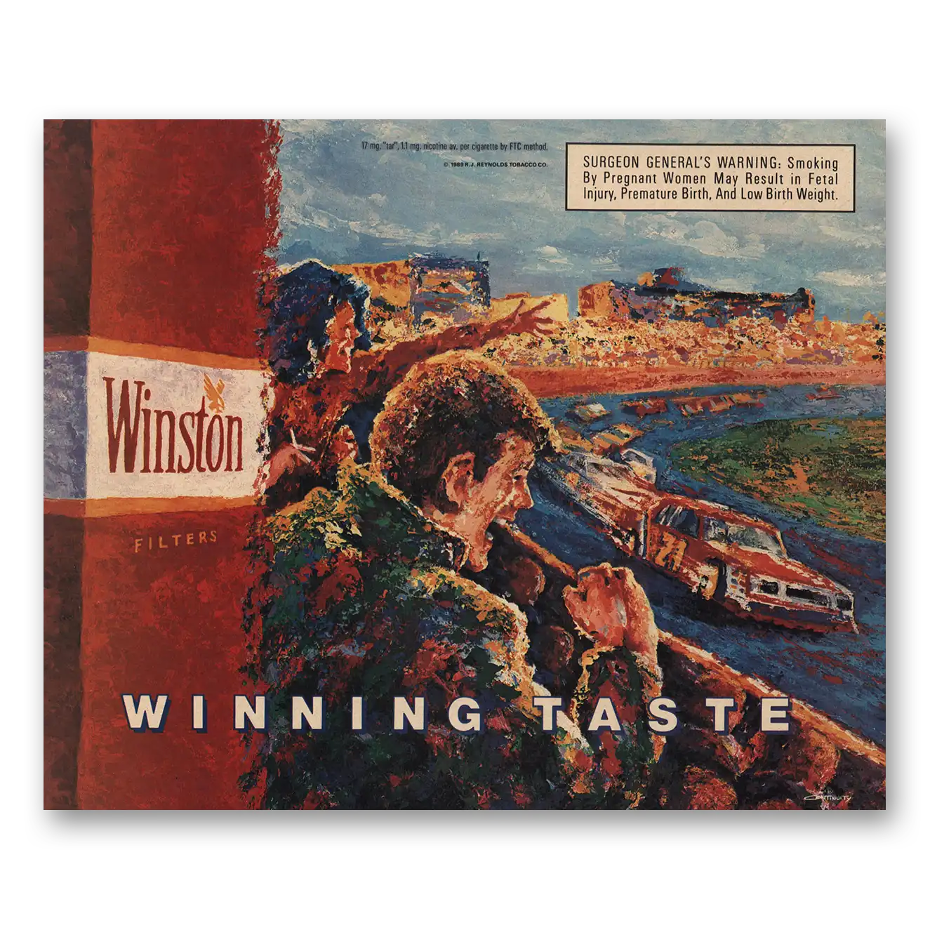 1989 Winston Cigarettes Winning Taste Vintage Magazine Print Ad