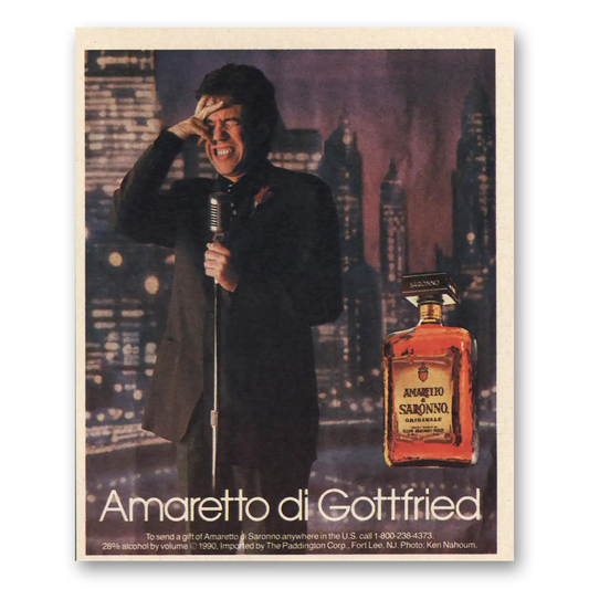 1990 Amaretto Gilbert Gottfried Vintage Magazine Print Ad