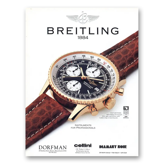 1990 Breitling Watch Old Navitimer Vintage Magazine Print Ad