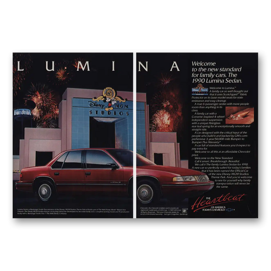 1989 Chevrolet Lumina Disney MGM Studios Vintage Magazine Print Ad