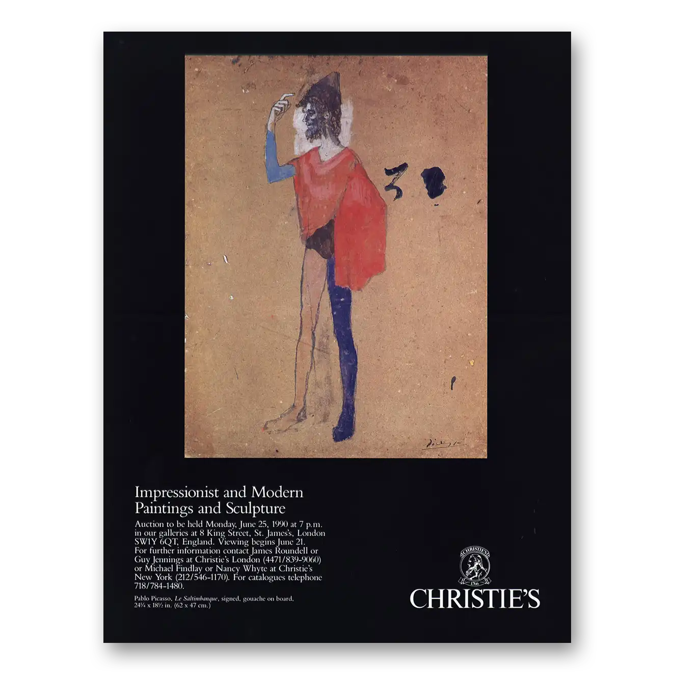 1990 Christies Impressionist Modern Paintings Sculpture Vintage Magazine Print Ad