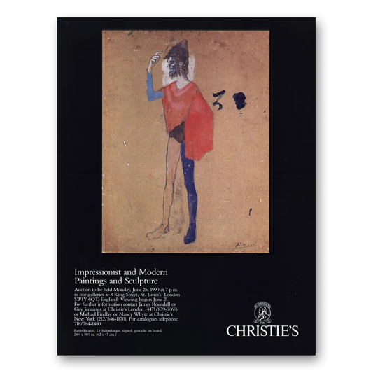 1990 Christies Impressionist Modern Paintings Sculpture Vintage Magazine Print Ad