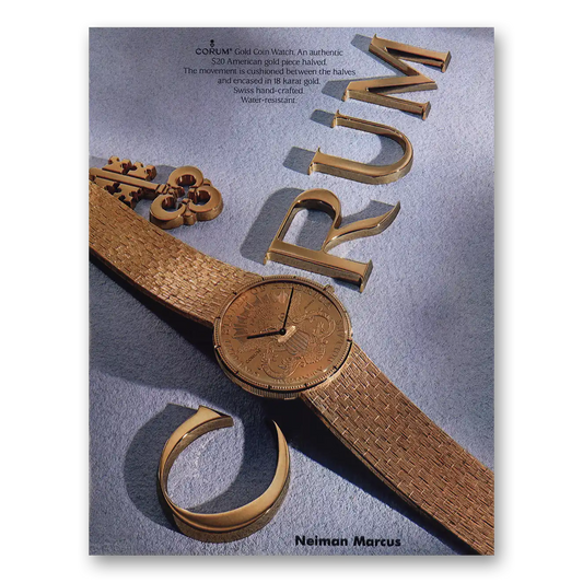 1990 Corum Watch Gold Coin Watch Vintage Magazine Print Ad