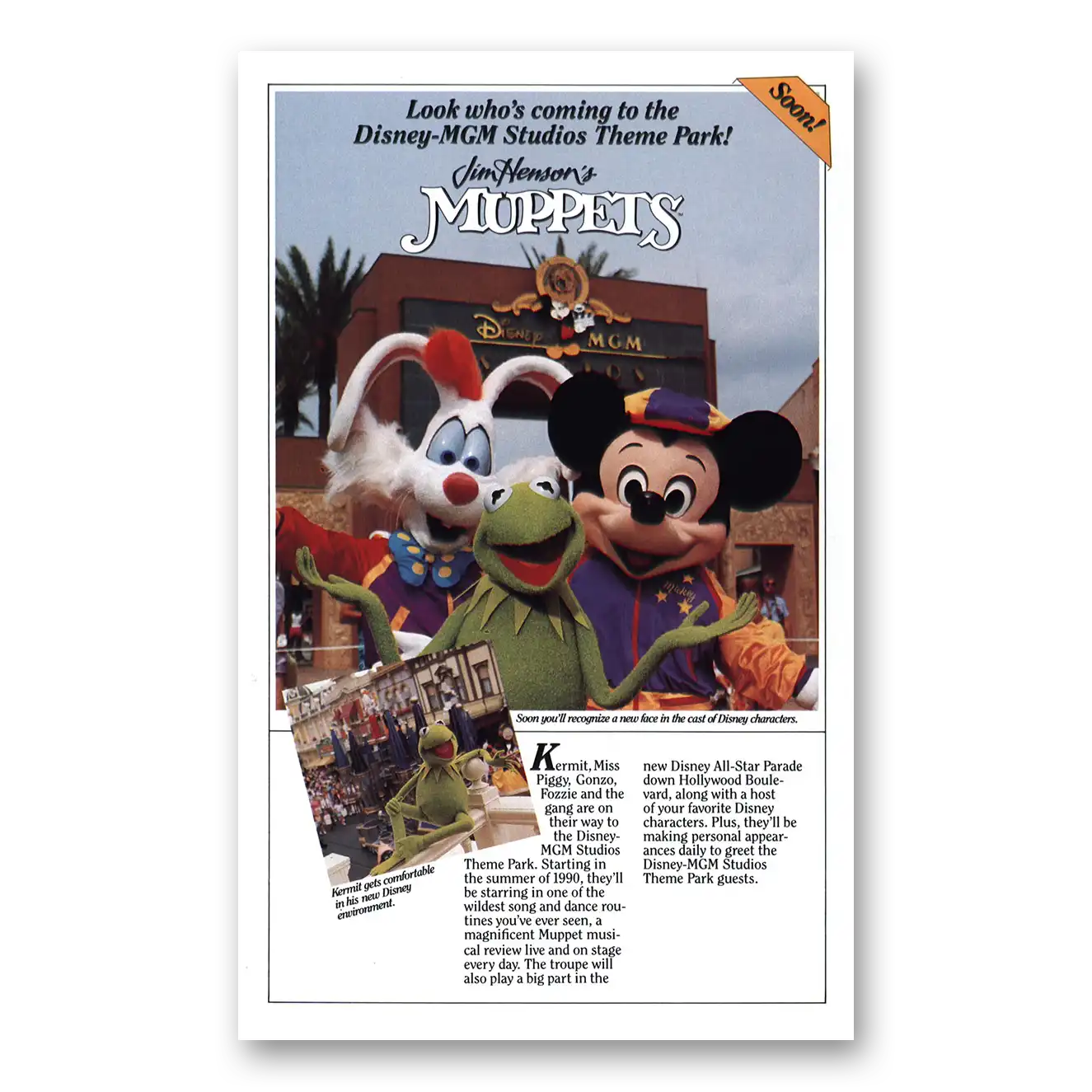 1990 Walt Disney World Jim Hensons Muppets Vintage Magazine Print Ad