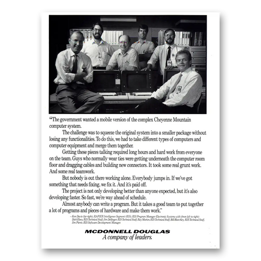 1990 McDonnell Douglas Computer Systems Cheyenne Mountain Computer System Vintage Magazine Print Ad