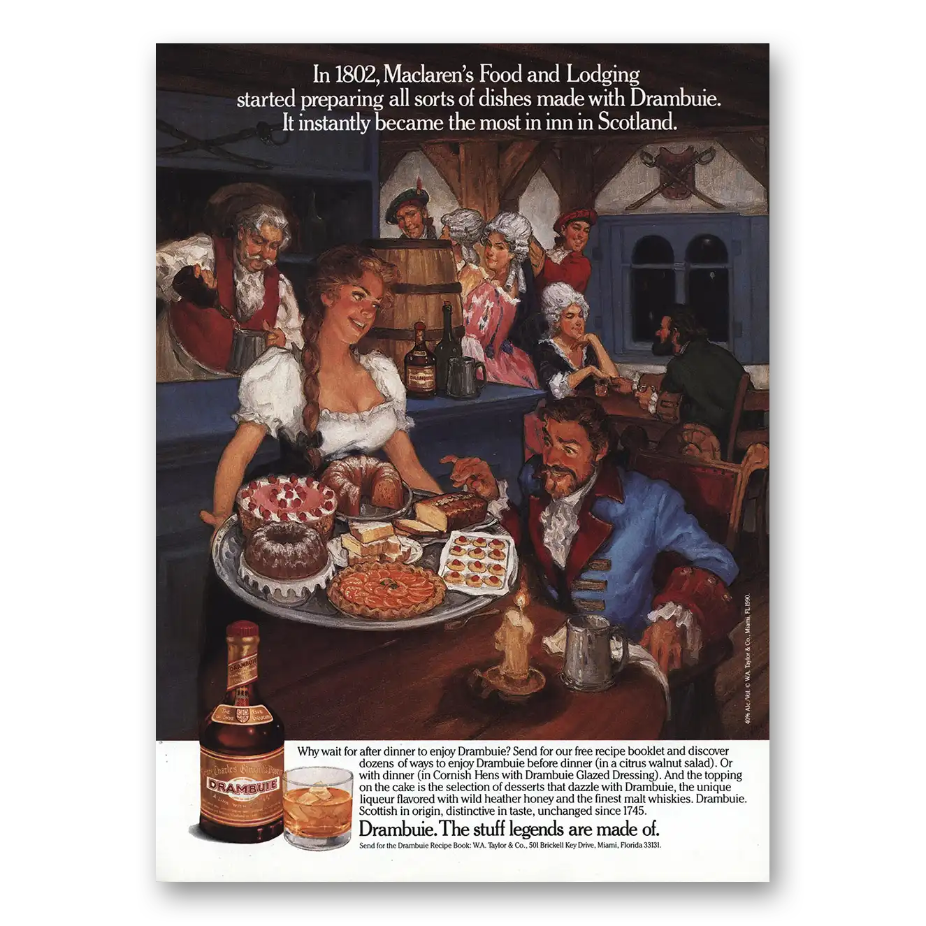 1990 Drambuie Maclarens Food and Lodging Vintage Magazine Print Ad