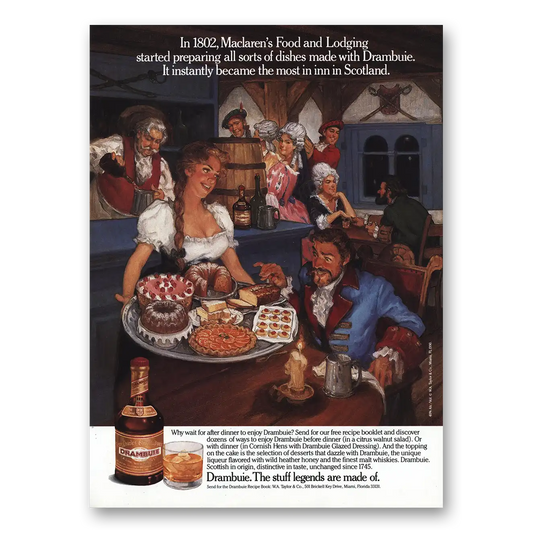 1990 Drambuie Maclarens Food and Lodging Vintage Magazine Print Ad